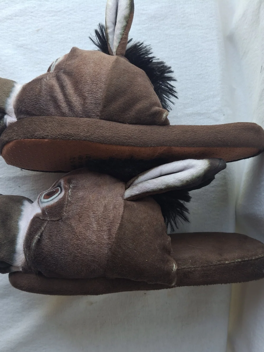 Kids Brown Donkey Plush Slippers